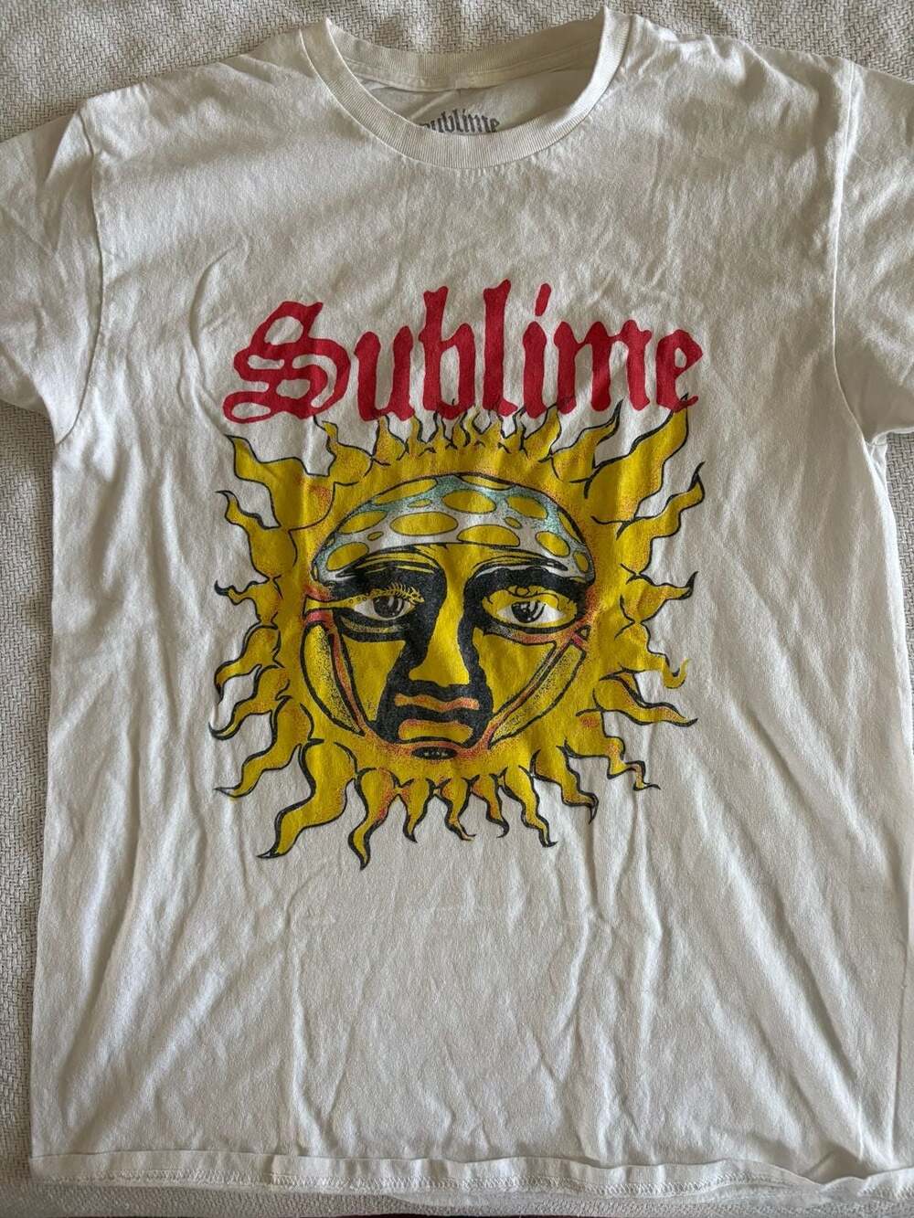 Sublime 40oz to Freedom Sun Logo White Graphic T-Shirt